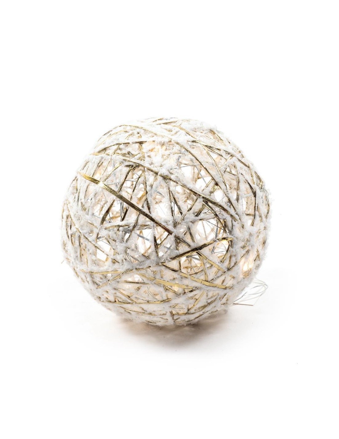 SFERE E PENDAGLI: vendita online Sfera Decorata di Natale D20cm in Metallo con Luci - La Magia di Natale a casa tua in offerta