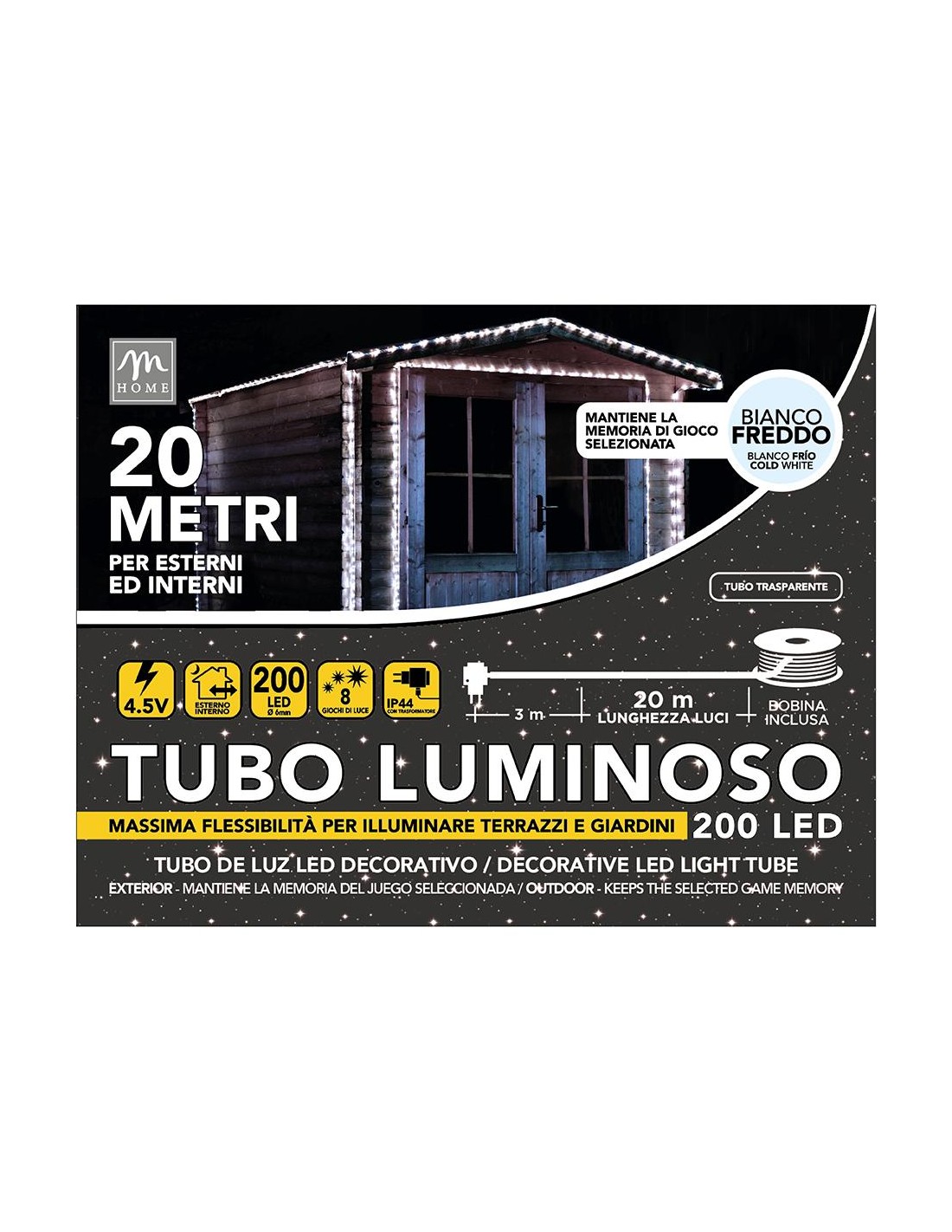 LUCI DI NATALE: vendita online Tubo Luce 200 LED Bianco Freddo di Natale - La Magia di Natale a casa tua in offerta