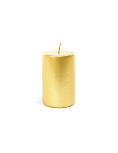 CANDELE E GIROCANDELE: vendita online Candela di Natale Pillar Metallica Oro 10X5CM - La Magia di Natale risplende a casa tua...