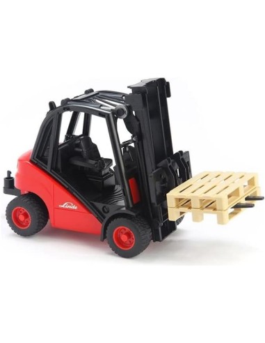 Carrello Elevatore Linde H30D con 2 Pallet, Giocattolo Bruder, Scala 1:16