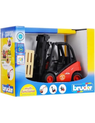 Carrello Elevatore Linde H30D con 2 Pallet, Giocattolo Bruder, Scala 1:16
