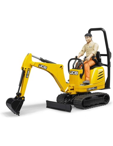 Microescavatore JCB 8010 CTS Bruder con Operatore, Veicolo da Costruzione, Scala 1:16
