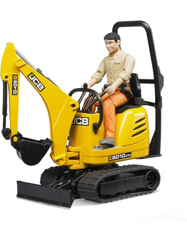 Microescavatore JCB 8010 CTS Bruder con Operatore, Veicolo da Costruzione, Scala 1:16