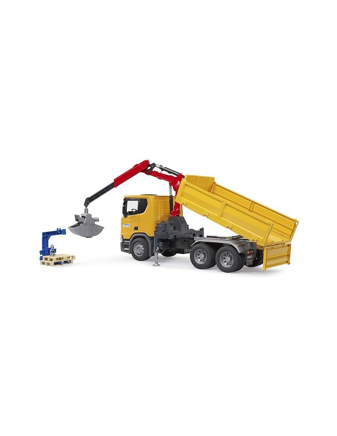 Scania Super 560R Camion da Cantiere con Gru Bruder, 2 Pallet Inclusi