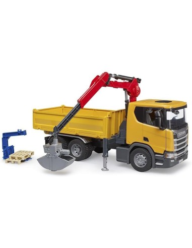 Scania Super 560R Camion da Cantiere con Gru Bruder, 2 Pallet Inclusi