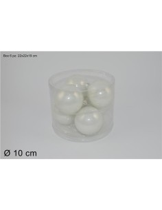 CONF 6 SFERE 58929 VETRO 10CM B.CO ASS 2
