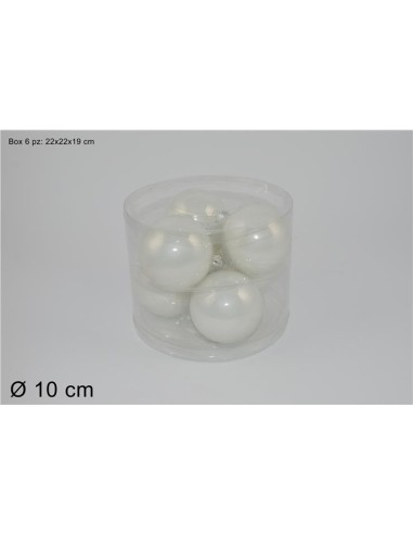 CONF 6 SFERE 58929 VETRO 10CM B.CO ASS