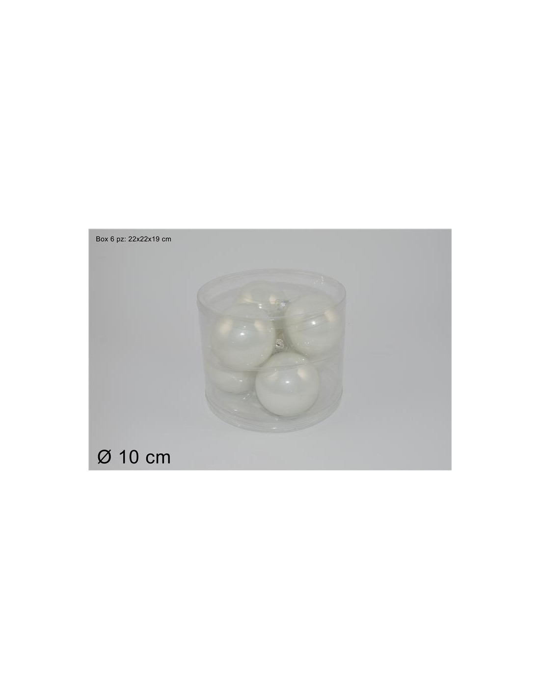 CONF 6 SFERE 58929 VETRO 10CM B.CO ASS