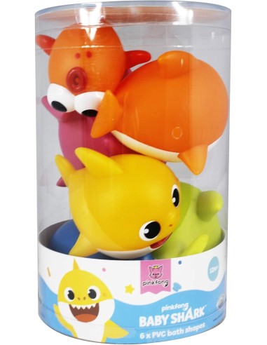 Set Baby Shark - 6 Squaletti Morbidi per Bagnetto Multicolore