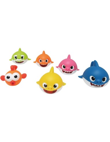 Set Baby Shark - 6 Squaletti Morbidi per Bagnetto Multicolore
