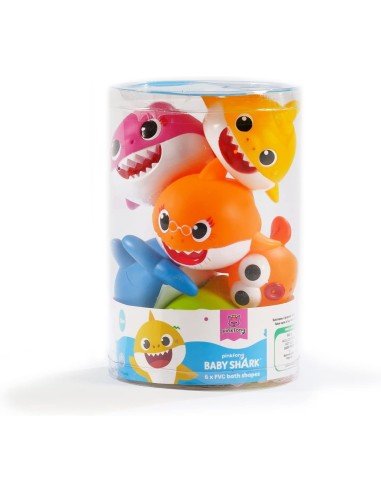 Set Baby Shark - 6 Squaletti Morbidi per Bagnetto Multicolore