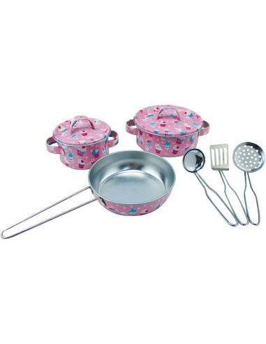 Maisonelle Set Pentole in Metallo Colorate - Accessori Cucina per Bambini 3+ Anni