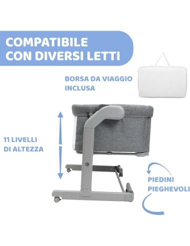 Chicco Next2Me Magic Evo - Culla Neonato con Dondolo e Spondina Apribile - shopincasa.it