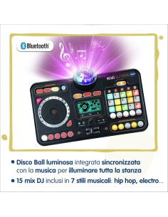 Mixer DJ 80 Kidistar con Luci e Microfono Incorporato - Console DJ per Bambini | Shop in Casa