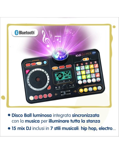 Mixer DJ 80 Kidistar con Luci e Microfono Incorporato - Console DJ per Bambini | Shop in Casa