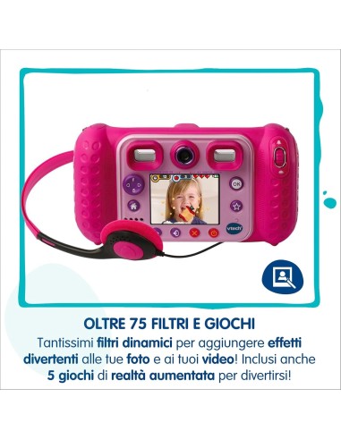 Fotocamera Kidizoom Duo Rosa - Doppia Lente, Filtri, Giochi AR e Lettore MP3 | Shop in Casa