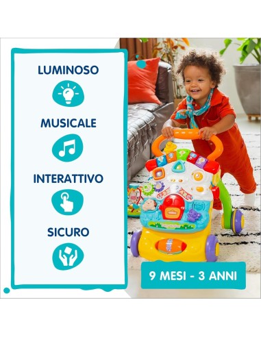 Baby Primi Passi Parlante - Giocattolo Educativo con Tavolino, Telefono e Sensore di Movimento