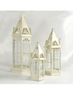 LANTERNA 371458 1 MIS 21X18X43CM METALLO CREMA