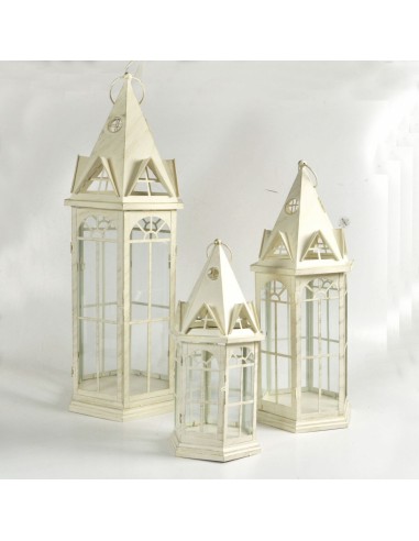 LANTERNA 371458 1 MIS 21X18X43CM METALLO CREMA