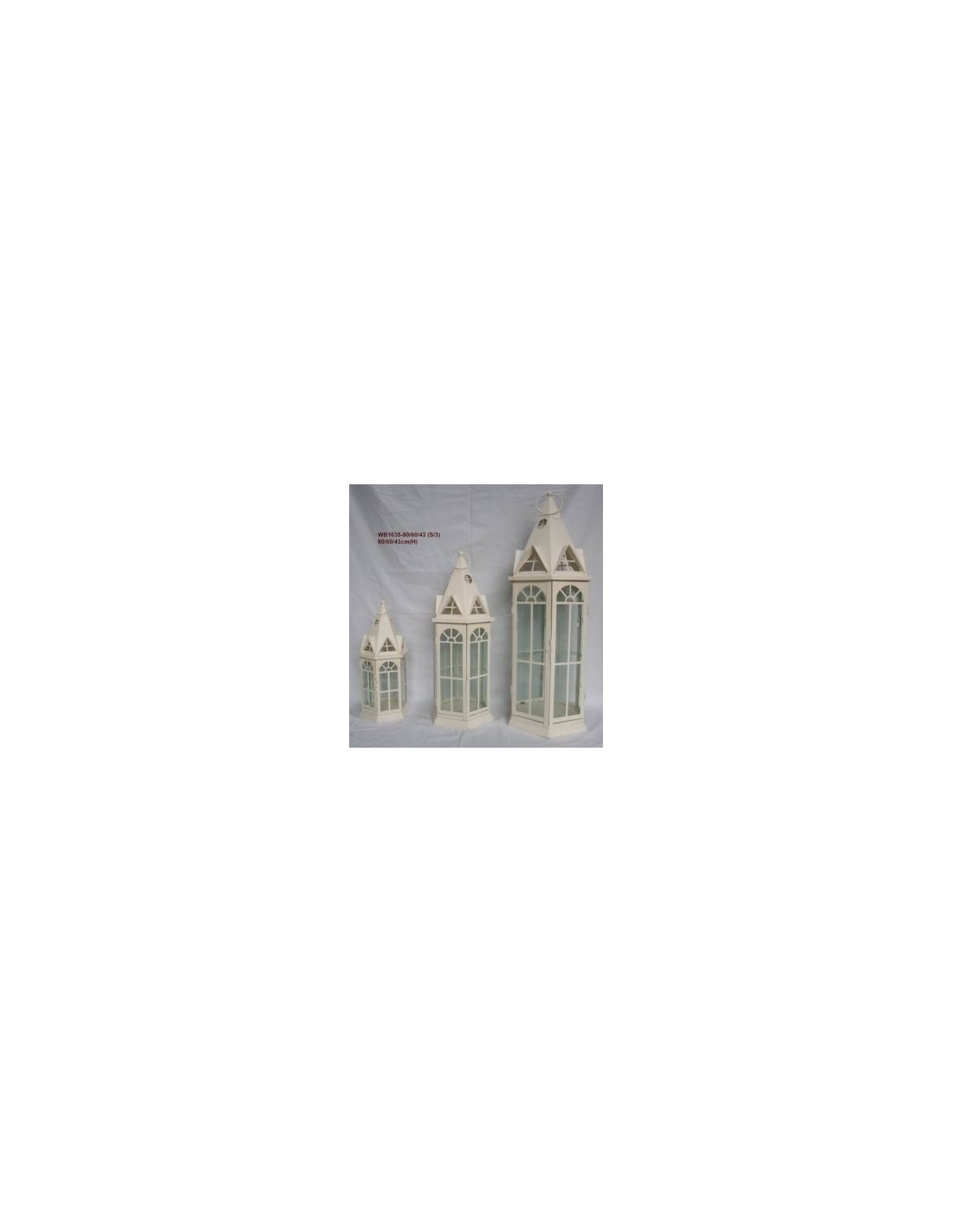 LANTERNA 371458 3 MIS 32X28X80CM METALLO CREMA