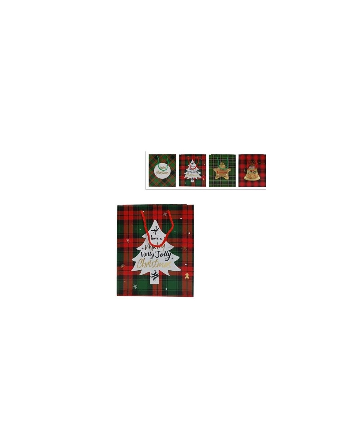 BUSTA REGALO 198880 SCOZZESE 27X33X12CM ASSORTITO