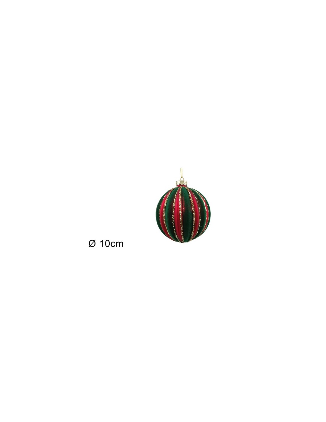 SFERA 256511 VETRO 10CM ROSSA VELLUTO VERDE