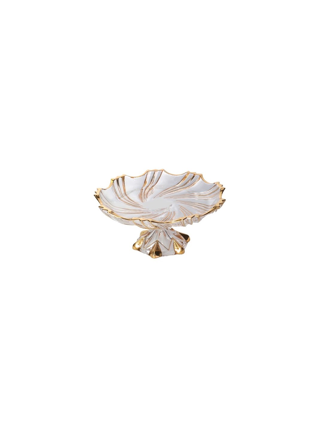 ALZATA PORTAFRUTTA VETRO 23X11CM ORO TRASPARENTE