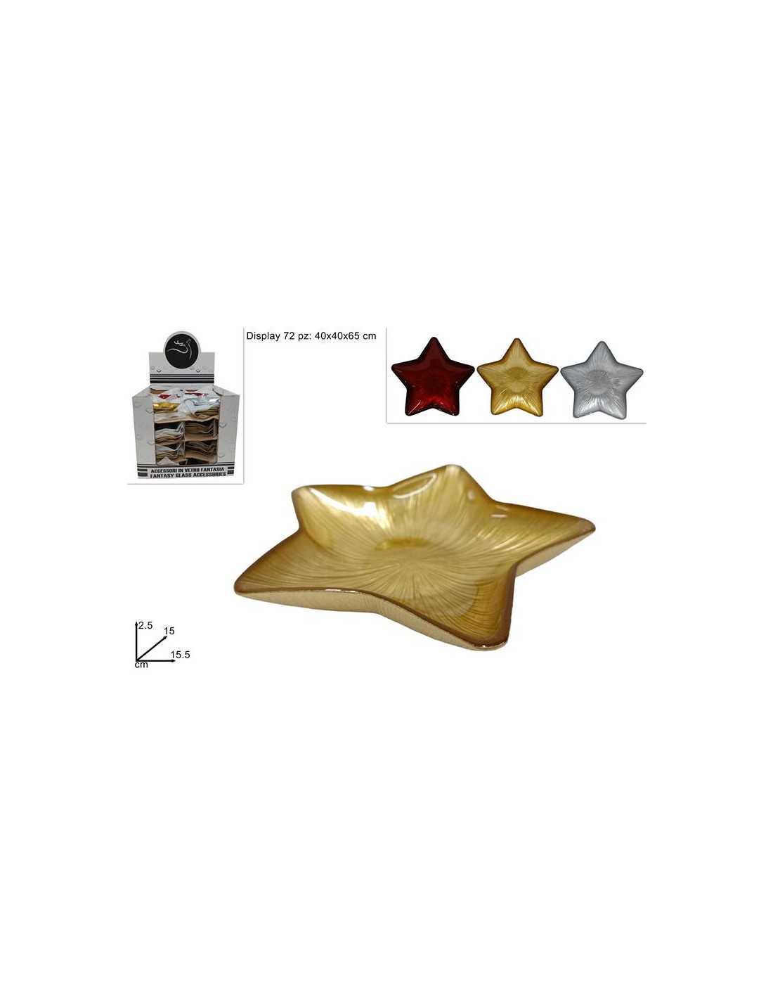 STELLA 164236 VETRO 15X15CM COLORI ASSORTITI
