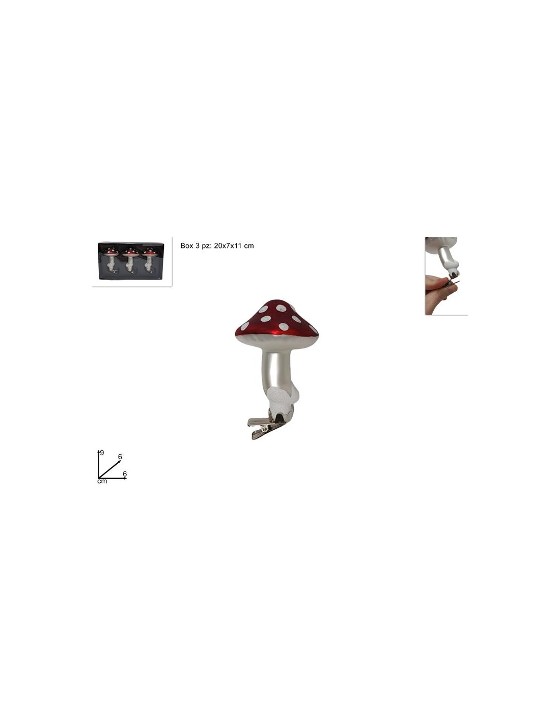 CONF 3 FUNGHI 257839 VETRO CON PINZETTA