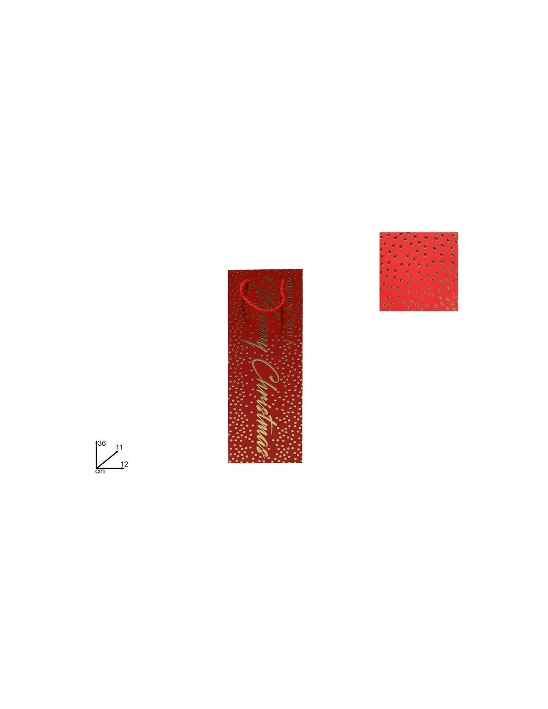BUSTA REGALO 276526 ROSSA 36X12X11CM BORCHIE ORO