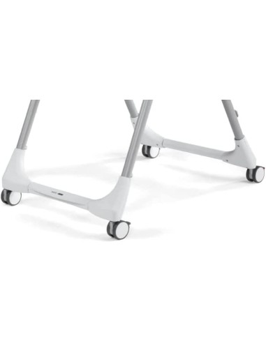 Peg Perego Prima Pappa Follow Me - Seggiolone Reclinabile con Ruote, Pieghevole - Linear Grey