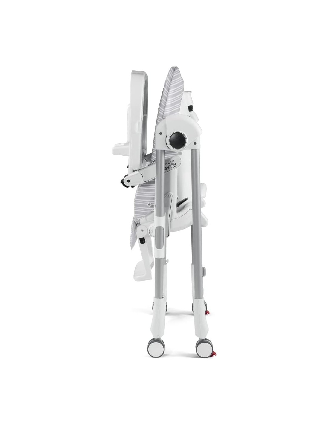 Peg Perego Prima Pappa Follow Me - Seggiolone Reclinabile con Ruote, Pieghevole - Linear Grey