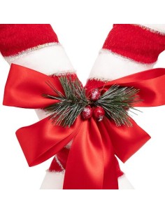 OGGETTISTICA NATALE: vendita online Decorazione di Natale, Bastoncini con Fiocco, Zucchero d'Orzo Doppio 46 cm, Bianco e Ross... 2