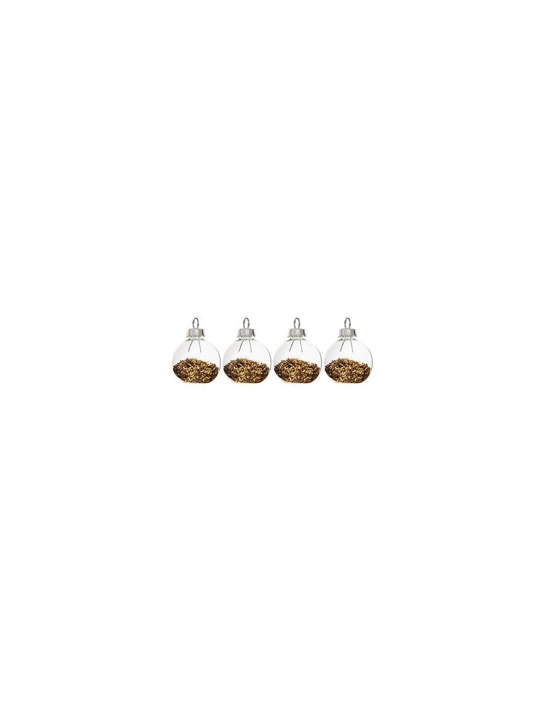 OGGETTISTICA NATALE: vendita online Segnaposto di Natale in Vetro con Paillettes, Set di 4, Assortito, Glitter Oro e Argento,...