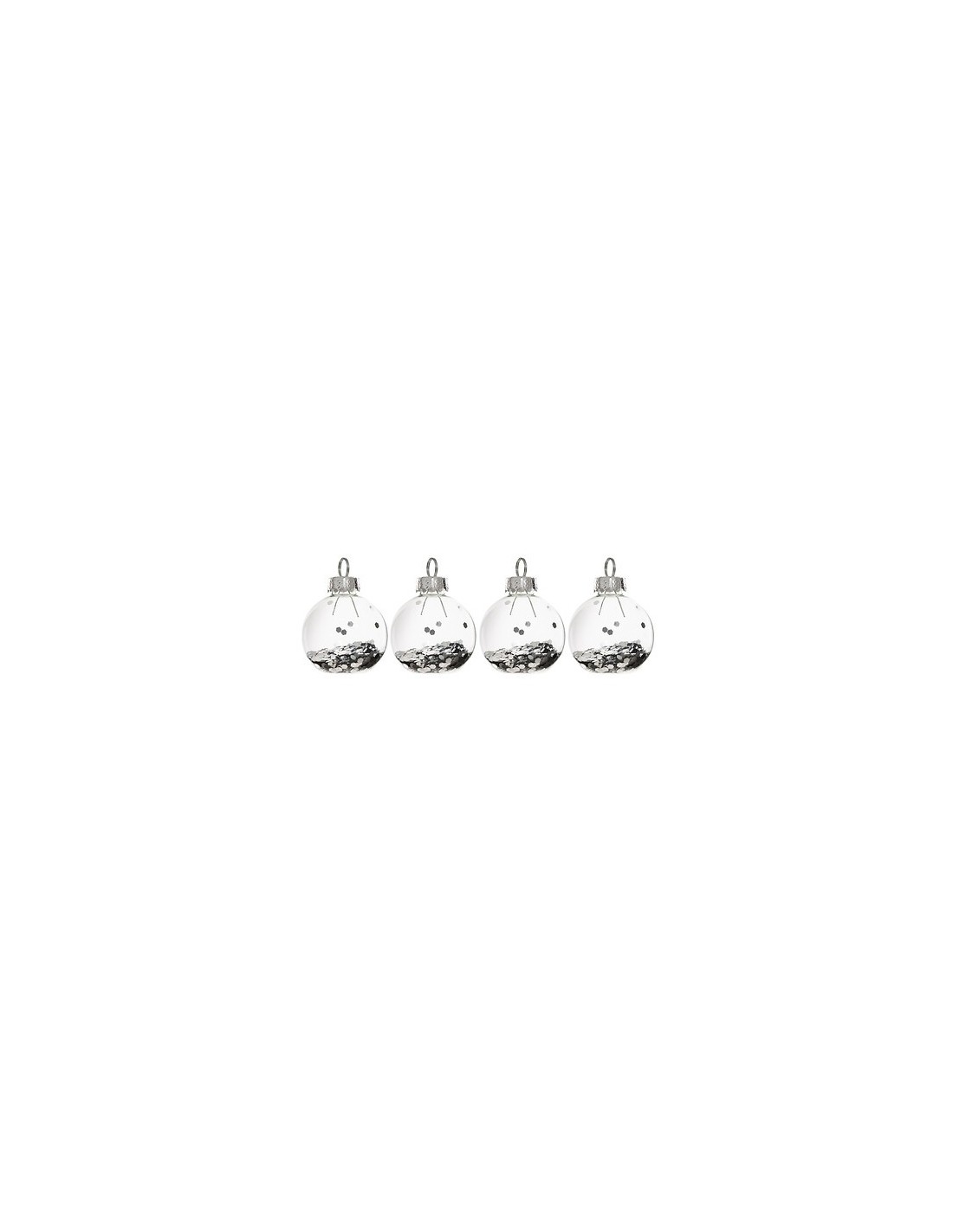 OGGETTISTICA NATALE: vendita online Segnaposto di Natale in Vetro con Paillettes, Set di 4, Assortito, Glitter Oro e Argento,...