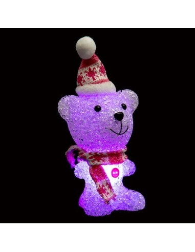 OGGETTISTICA NATALE: vendita online Decorazione di Natale Renna/Orso in Acrilico, Cambia Colore, Assortito, 19 cm, con Cappel...