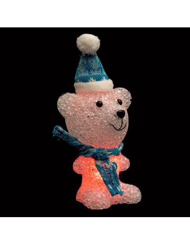 OGGETTISTICA NATALE: vendita online Decorazione di Natale Renna/Orso in Acrilico, Cambia Colore, Assortito, 19 cm, con Cappel...