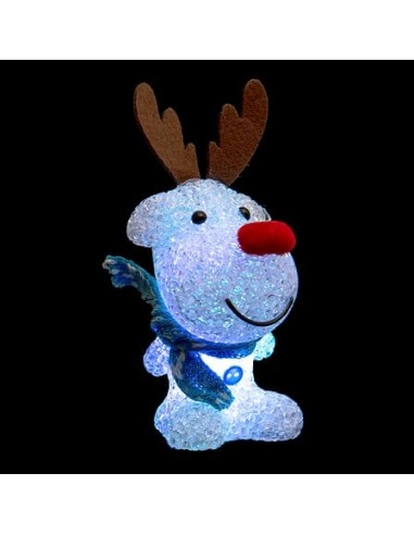 OGGETTISTICA NATALE: vendita online Decorazione di Natale Renna/Orso in Acrilico, Cambia Colore, Assortito, 19 cm, con Cappel...
