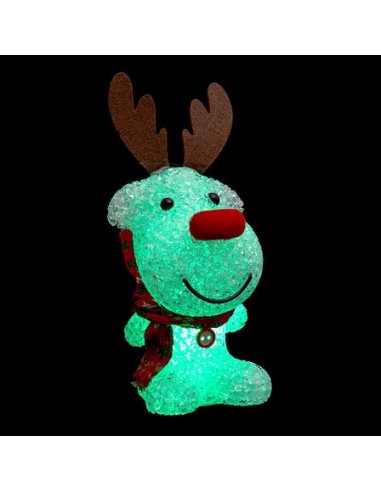 OGGETTISTICA NATALE: vendita online Decorazione di Natale Renna/Orso in Acrilico, Cambia Colore, Assortito, 19 cm, con Cappel...