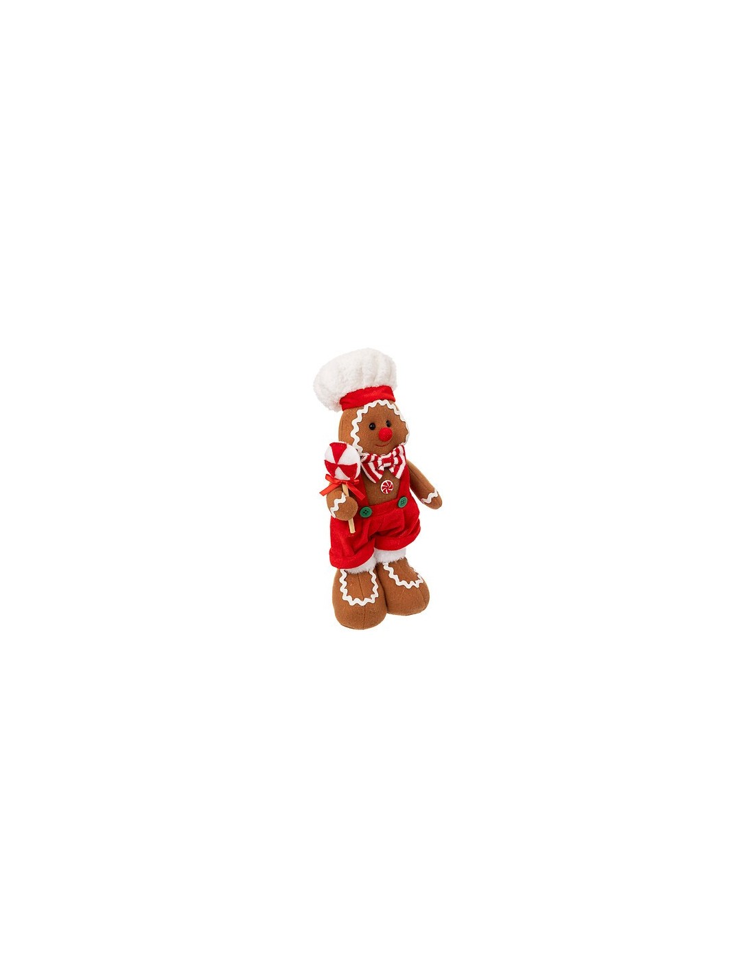 OGGETTISTICA NATALE: vendita online Personaggio Pan di Zenzero di Natale in Poliestere H35cm, Accessorio Natalizio per Intern...