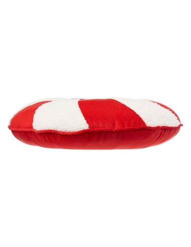 TESSILE: vendita online Cuscino di Natale Bonbon Candy D40cm, Decorazione Natalizia Bianco/Rosso, Cuscino Colorato in offerta