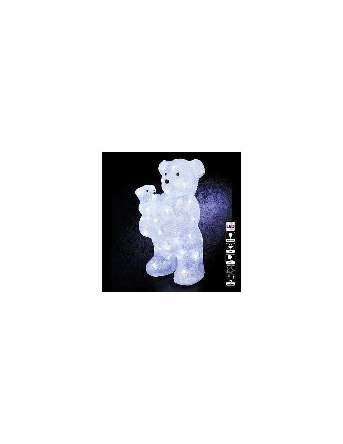 LUCI DI NATALE: vendita online Orso di Natale con 56 Luci LED, 25x25x45 cm, Illuminazione Esterna Festiva, Decorazione Lumino...