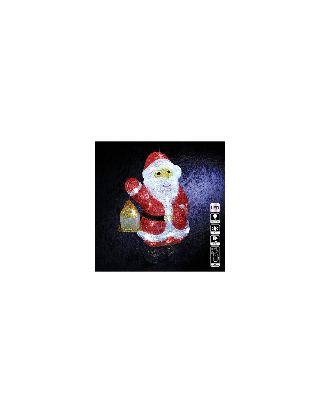 LUCI DI NATALE: vendita online Babbo Natale di Natale con 40 Luci LED, 19x13x30 cm, Illuminazione Esterna Festiva, Decorazion...