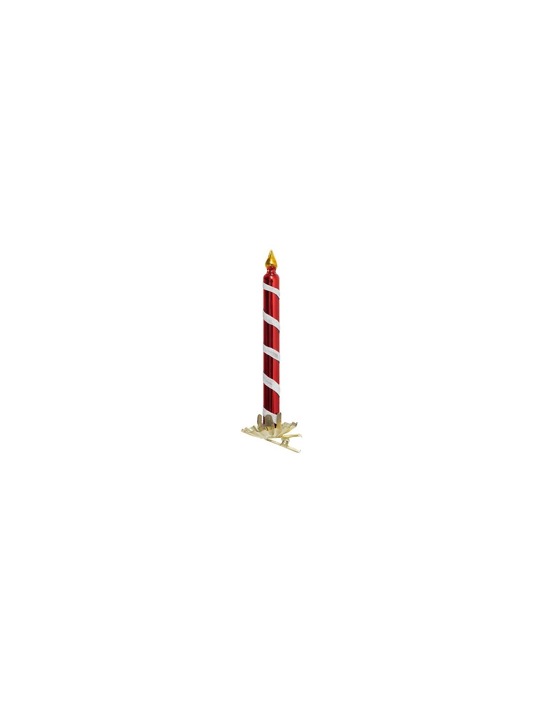 CANDELE E GIROCANDELE: vendita online Candela di Natale in Vetro Rosso, Alta 14,5 cm, Elegante e Festiva, Perfetta per Decora...