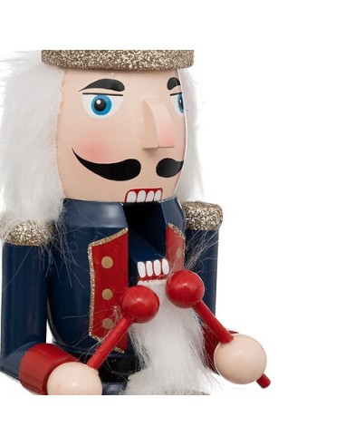 OGGETTISTICA NATALE: vendita online Schiaccianoci di Natale Musicale H30 cm, Base Rossa, Decorazione Festiva con Musica, Perf...
