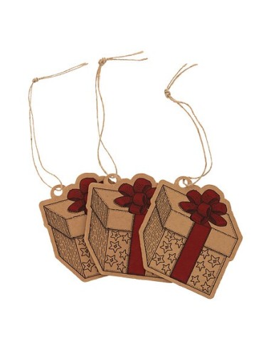 SFERE E PENDAGLI: vendita online confezione 12 Pendenti di Natale, Carta 15x24 cm, Decori Assortiti, Set di 4 Disegni, Decora...