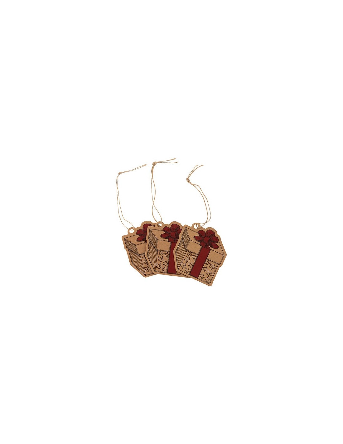 SFERE E PENDAGLI: vendita online confezione 12 Pendenti di Natale, Carta 15x24 cm, Decori Assortiti, Set di 4 Disegni, Decora...