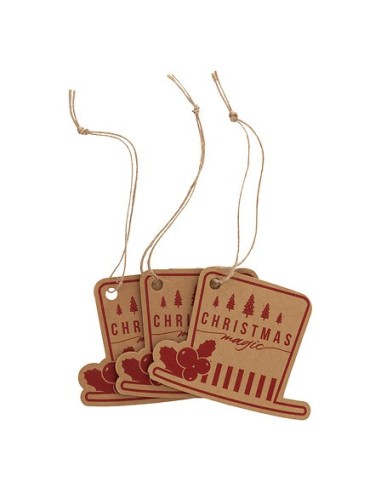 SFERE E PENDAGLI: vendita online confezione 12 Pendenti di Natale, Carta 15x24 cm, Decori Assortiti, Set di 4 Disegni, Decora...