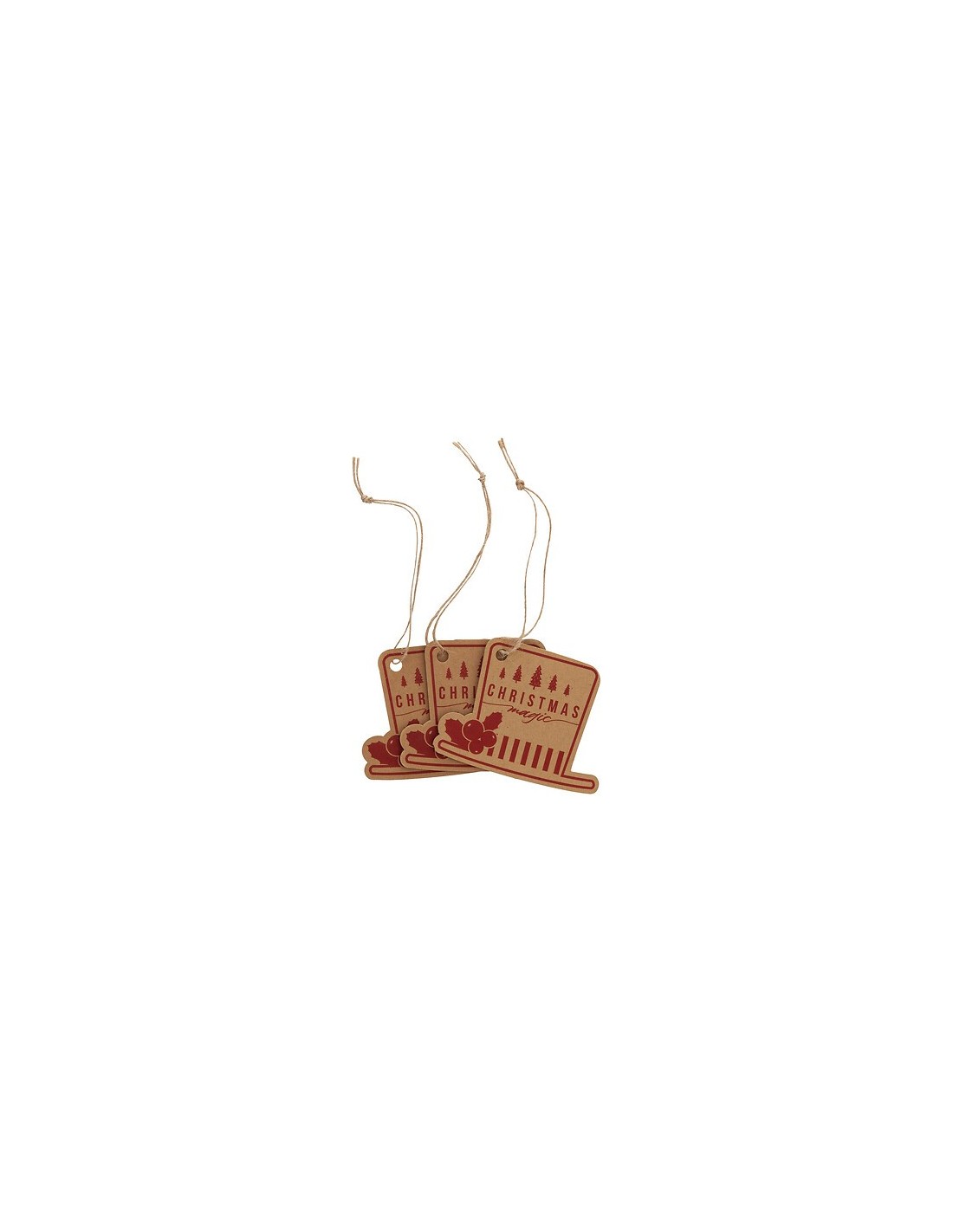 SFERE E PENDAGLI: vendita online confezione 12 Pendenti di Natale, Carta 15x24 cm, Decori Assortiti, Set di 4 Disegni, Decora...