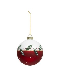 SFERE E PENDAGLI: vendita online Sfera di Natale in Vetro, 10 cm, Decorazione con Agrifoglio Accessorio per Albero di Natale ...
